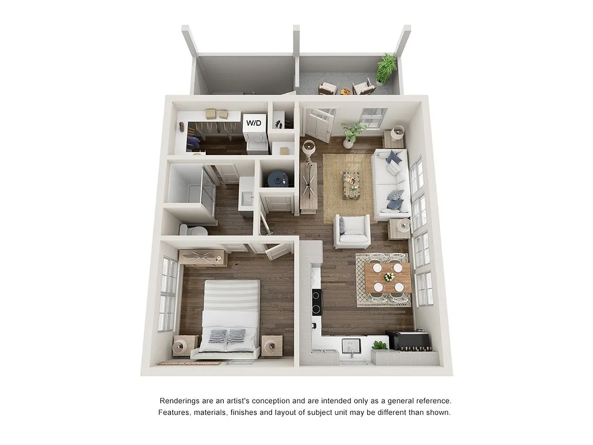 Floor plan 1 Bed Olive Carriage