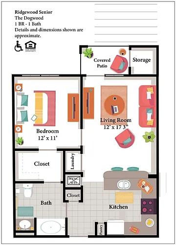 Floor plan 1BD 1BA