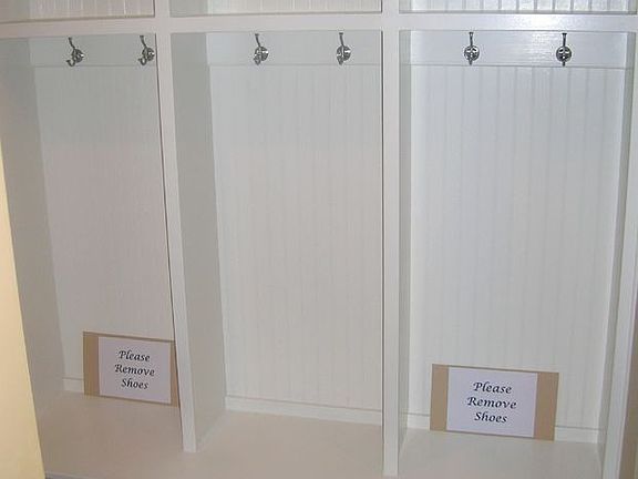 Built in locker off garage