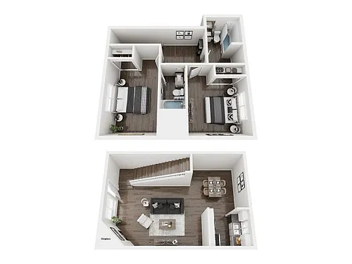 Floor plan 2 BD 2 BTH