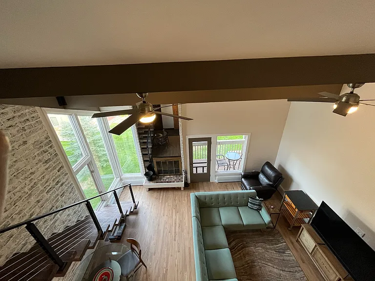 View looking down from loft