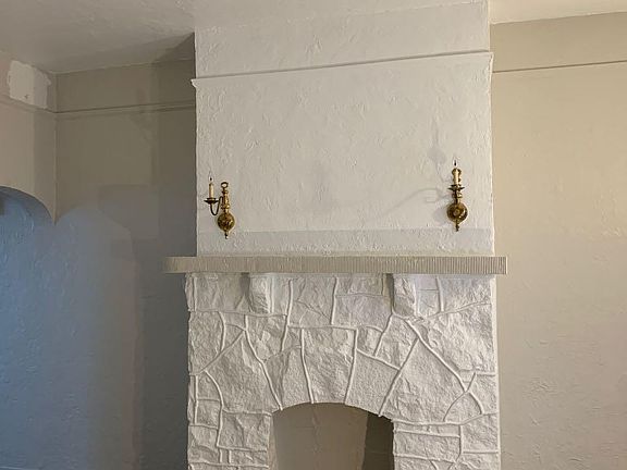 Decorative living room fireplace