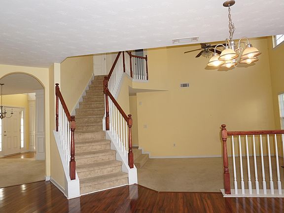 Stair case and family room
