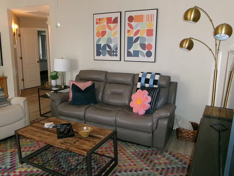 New leather rocker/recliner.