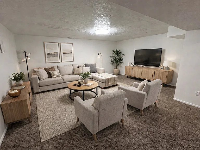 Large living space has room for everyone.
