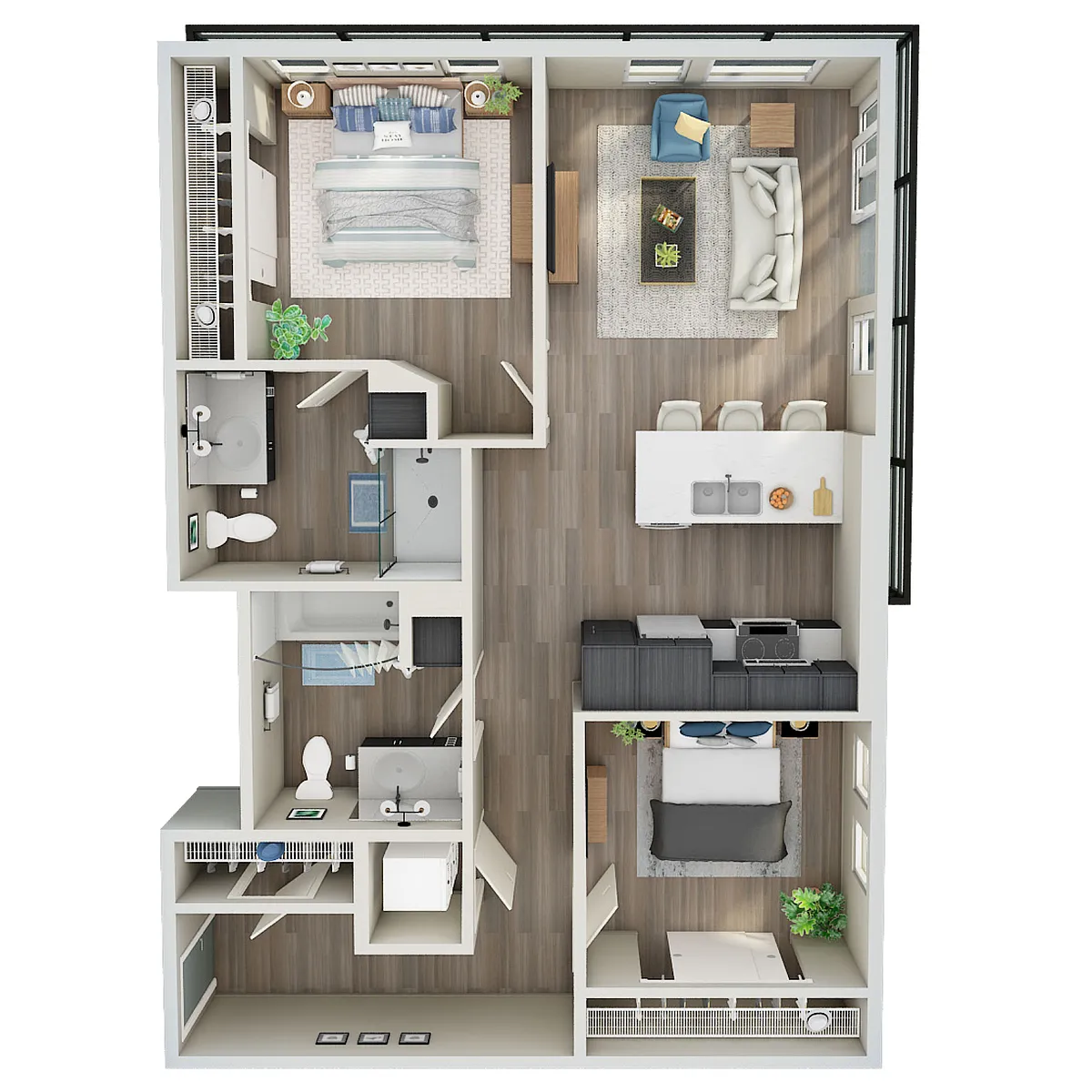 Floor plan Open 2 Bed, 2 Bath - MFTE - R