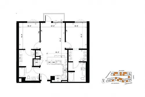Floor plan C1 2 Bedroom