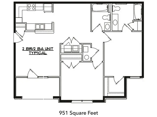 Floor plan 2 Bedroom 2 Bath
