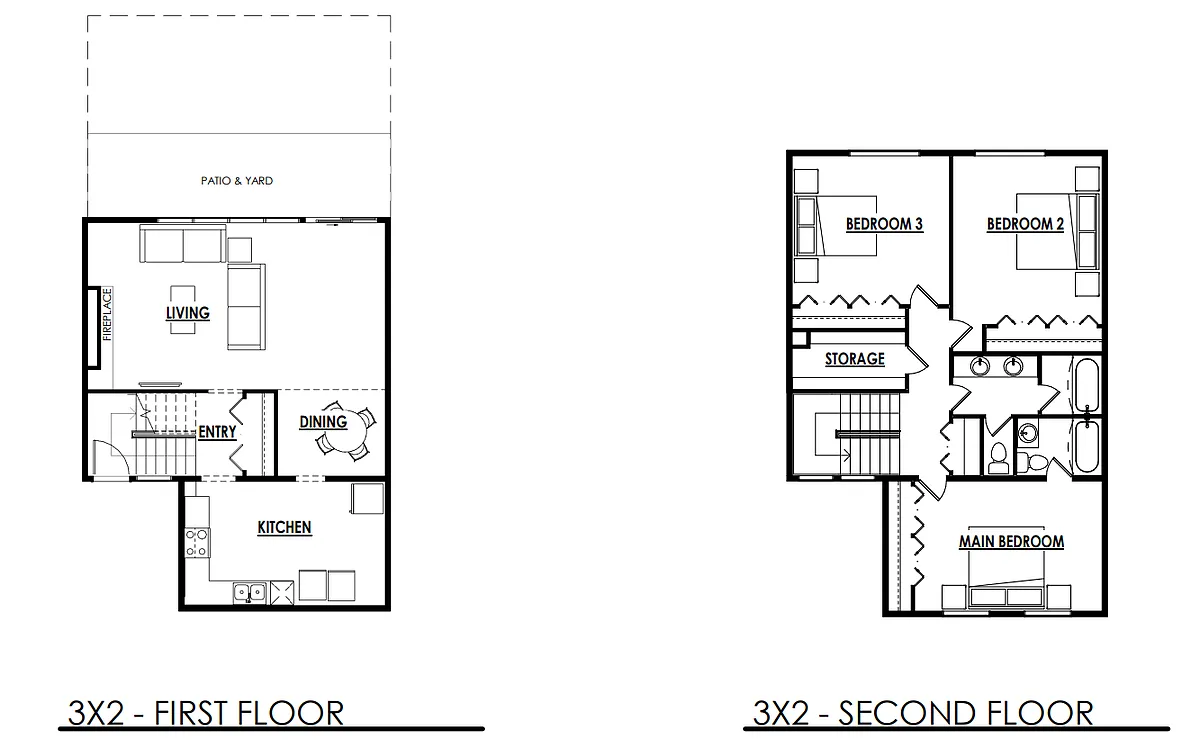 Floor plan 3 Bed 2 Bath