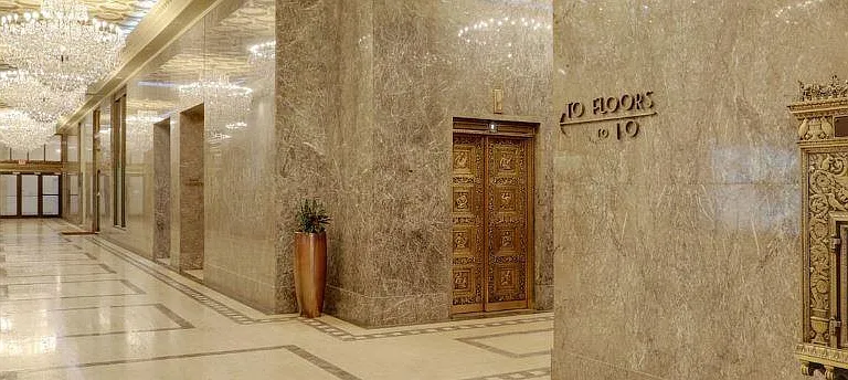 Chandelier Lit Lobby