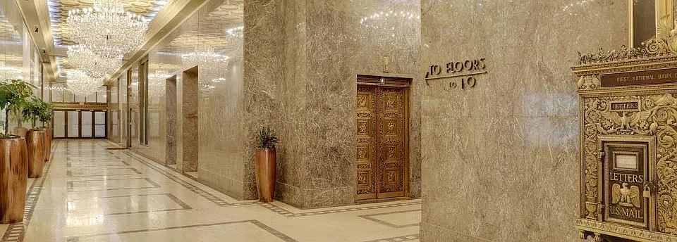 Chandelier Lit Lobby