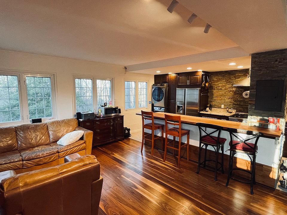 Large renovated kitchen and living/dining room.