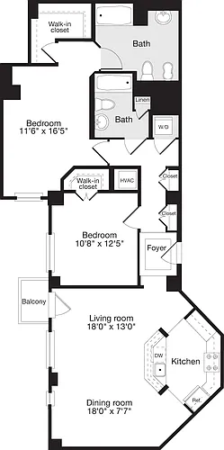 Floor plan 2 Bedrooms X