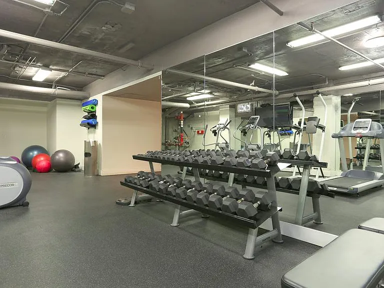 Nob Hill Place ~ Onsite fitness center with cardio machine and weights