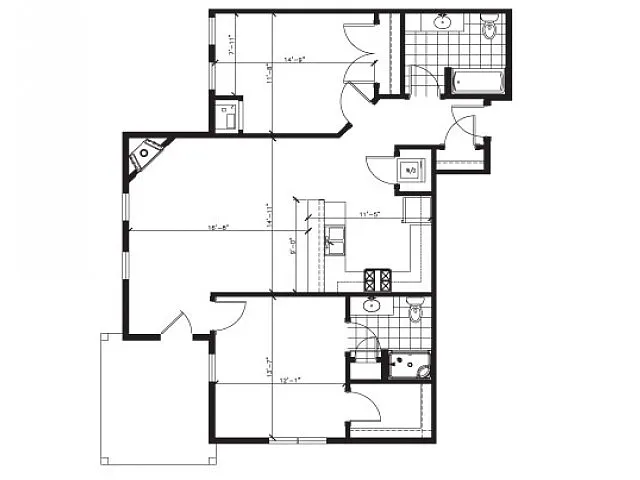 Floor plan 2 Bed 2 Bath
