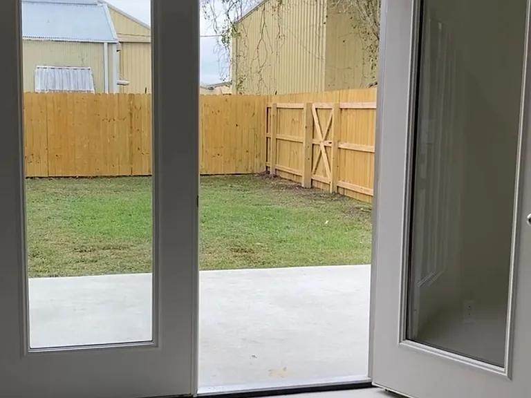 Fenced in backyard
