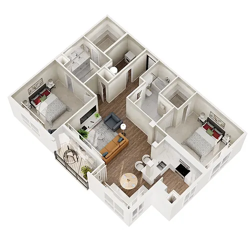 Floor plan D - Renovated