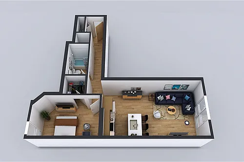 Floor plan A3 1 Bedroom