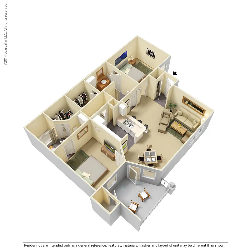 Floor plan 2 Bedroom - B3