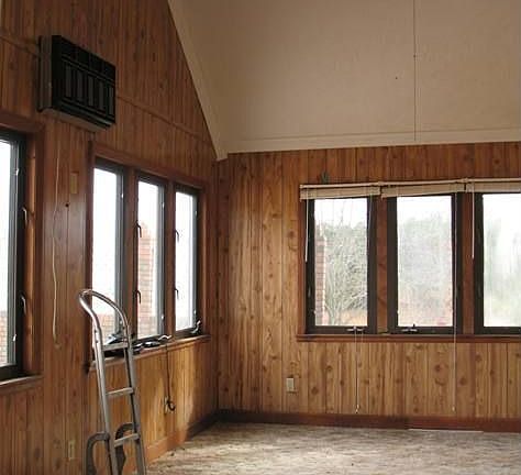 Sunroom overlooks backyard