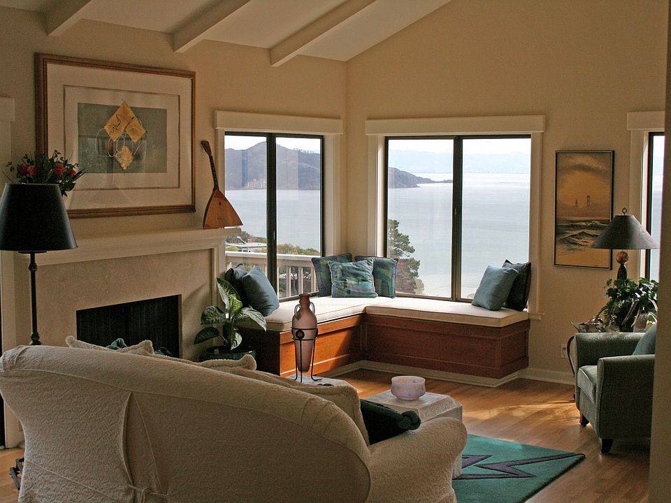 Living room with Bay views