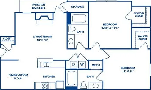 2 Bedroom | 2 Bath | 1000 SF 2 Bedroom | 2 Bath | 1000 SF