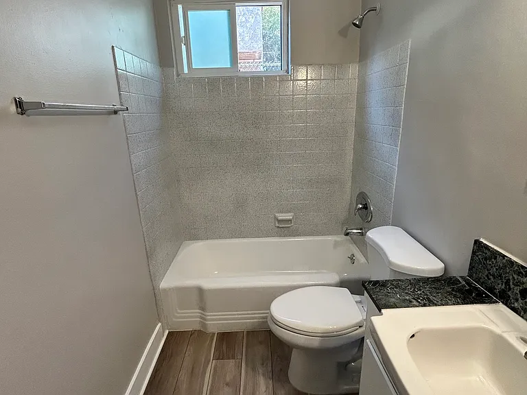Newly reglazed bathtub