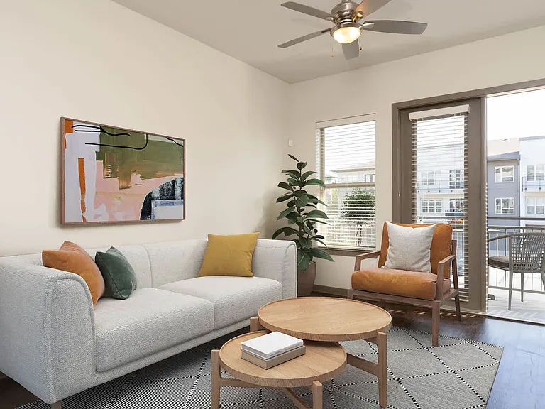 Living Room with Balcony and Hard Surface Flooring