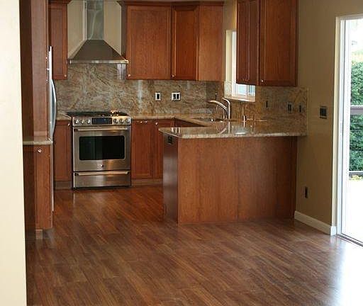 Open kitchen, dining and living room area