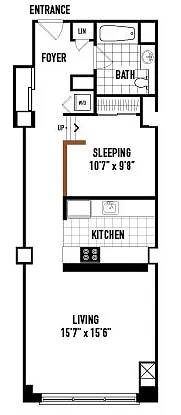 Floor plan 1 Bedroom K1 Flat
