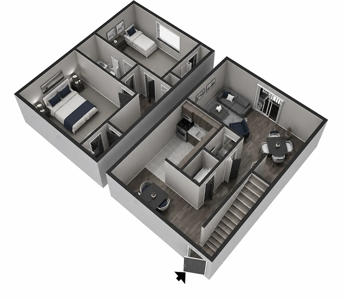 Floor plan Two Bedroom Townhome