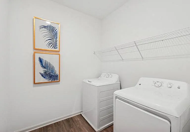 Full size washer and dryer in every home.
