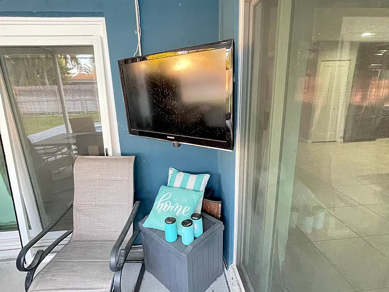 Television on the back patio