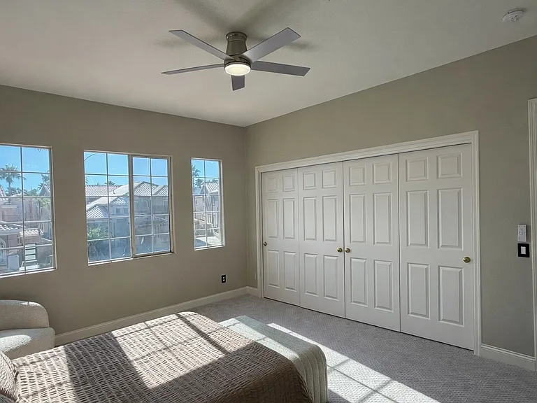 Alternate view of the large bedroom, highlighting the large closet