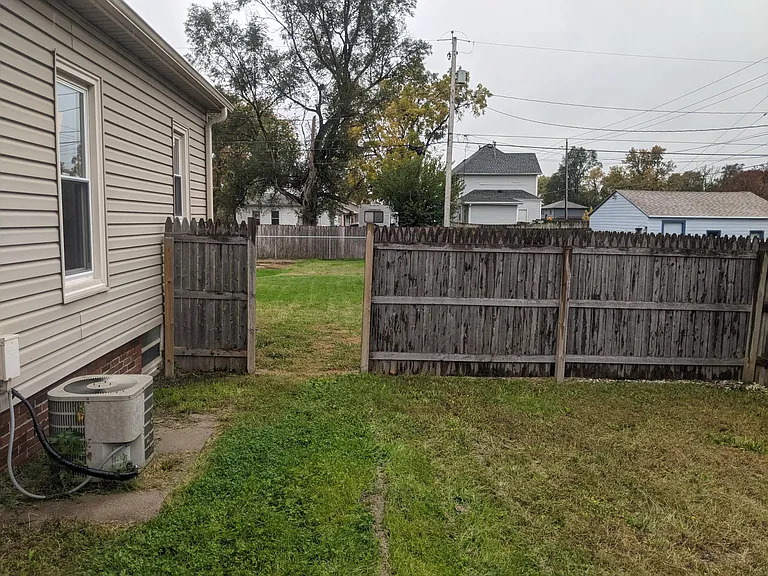 Smaller fenced area of back yard.