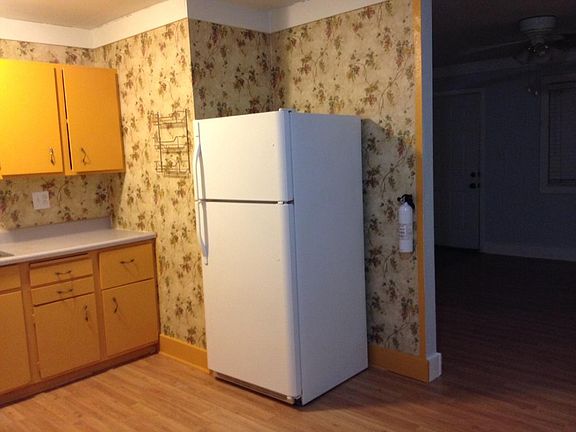 wallpaper, grapes clusters pattern.
 It's a good Freezer top refrigerator.