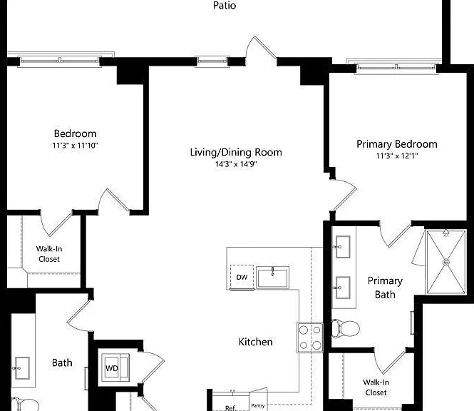 2B2 floor plan Highwater