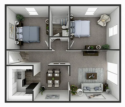 Floor plan 2 BR Garden (B) - Georgetown Rd