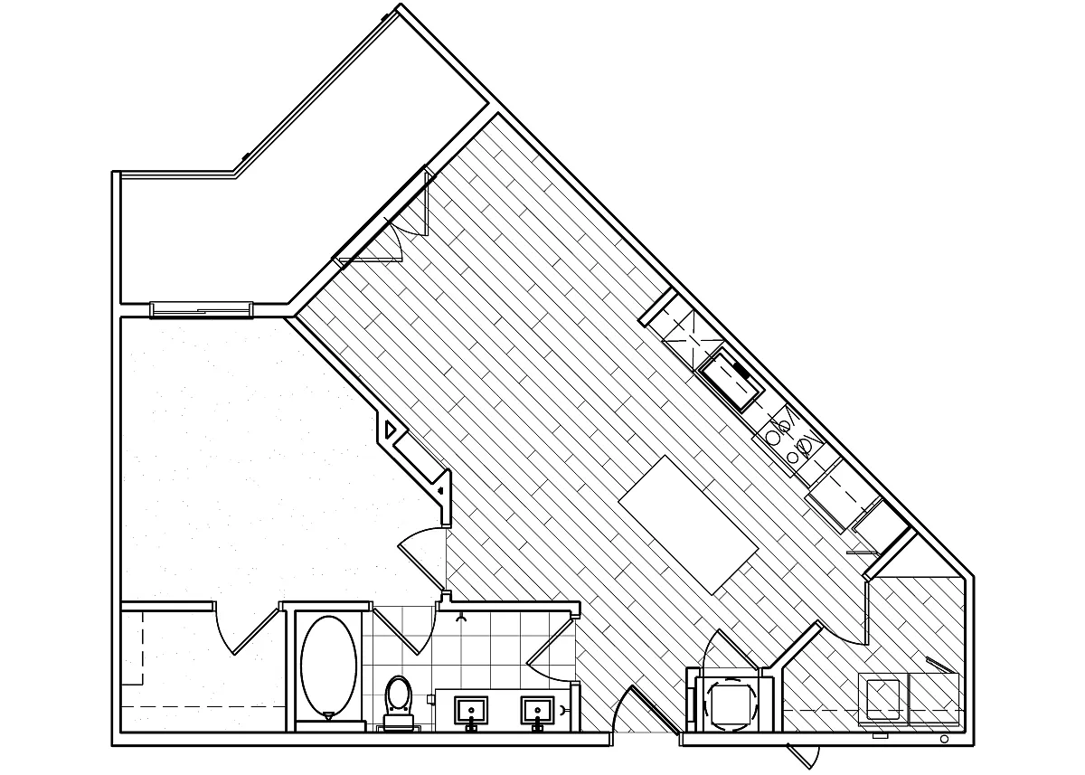 Floor plan 1x1 794 sqft