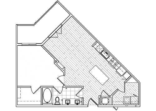 Floor plan 1x1 794 sqft