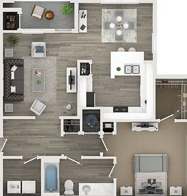 One Bed One Bath Floor Plan One Bed One Bath Floor Plan