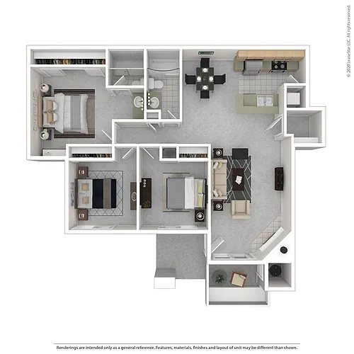 Floor plan 3 Bedroom 2 Bath