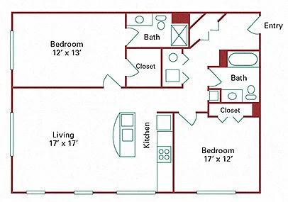Floor plan *Phase Two* 2 Bedroom Apartment