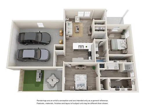 Floor plan 2 Bed Blackberry Twin with Garage