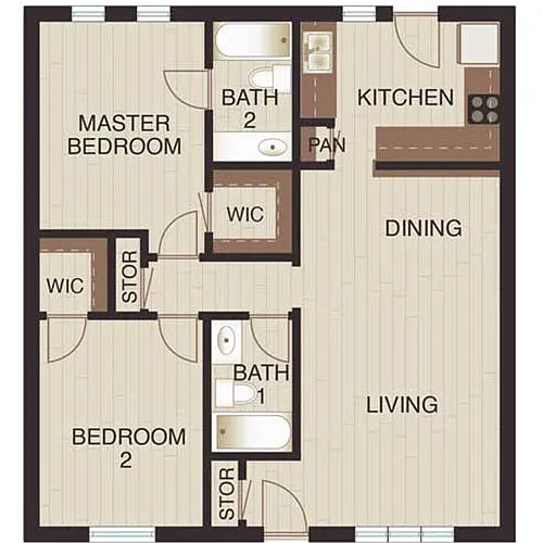 Floor plan Two Beds