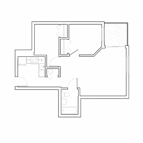 Floor plan Vintage 2 Bedroom