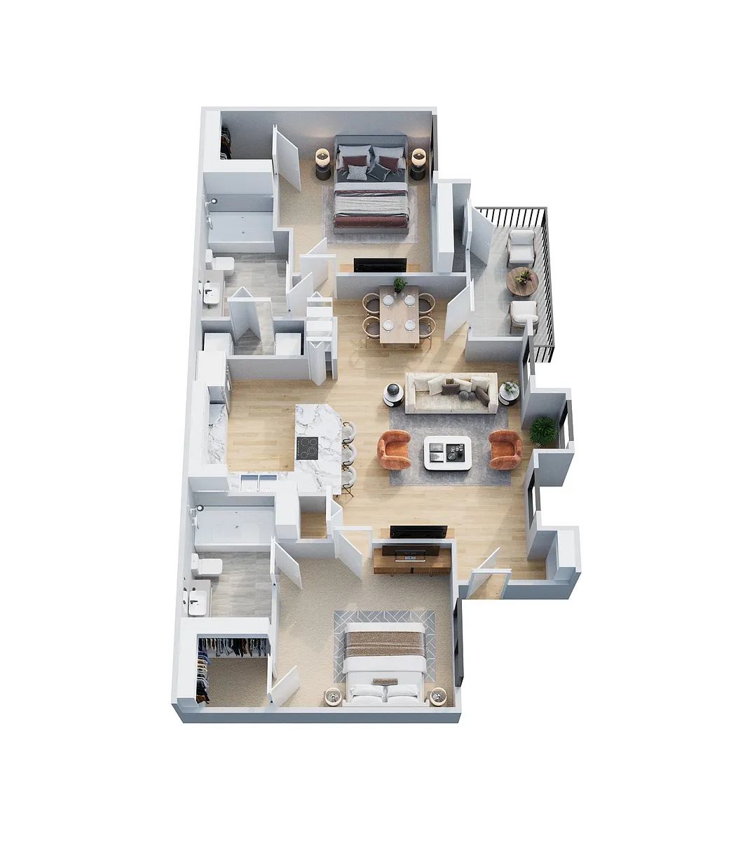 Floor plan 2x2 Affordable
