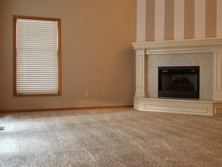 Living room + Gas fireplace.