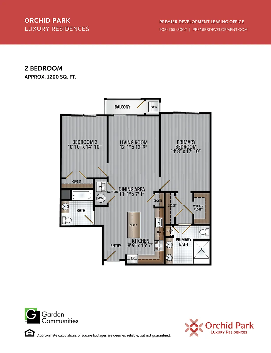 Floor plan $2.97/sq.ft. - Two Bedroom