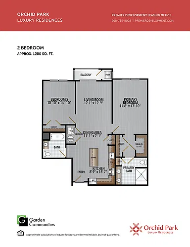 Floor plan $2.97/sq.ft. - Two Bedroom